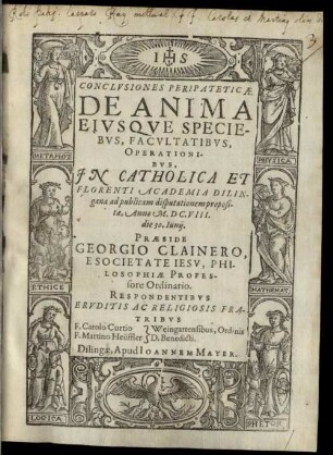 Conclusiones peripateticae de anima eiusque speciebus facultatibus, operationibus