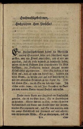 Hochwohlgebohrner, Hochgelahrter Herr Professor!