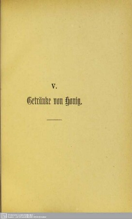 V. Getränke von Honig