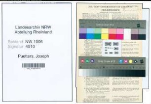 Entnazifizierung Joseph Puetters , geb. 28.03.1907 (Fuhrmann)