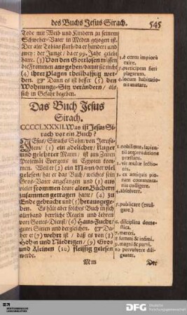 Das Buch Jesus Sirach.