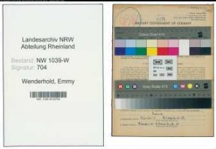 Entnazifizierung Emmy Wenderhold , geb. 27.04.1896 (Bibliothekarin)