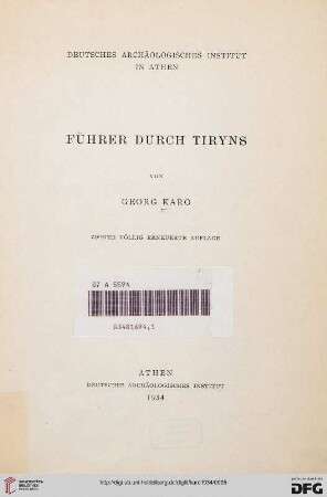 Fuehrer durch Tiryns