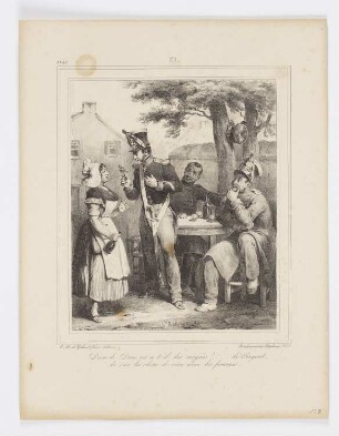 Dieu de Dieu, en a t-il des moyens!...... le Sergent, de sur la chose de rive avec les femmes., Blatt 11 der Folge "Album pour 1832"
