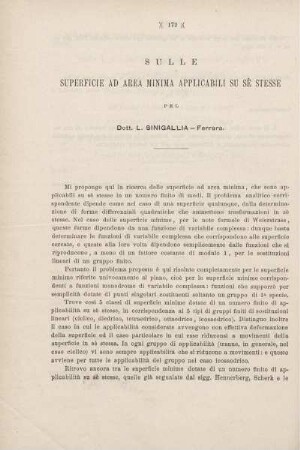 Sulle Superficie ad area minima applicalbili su sé stesse