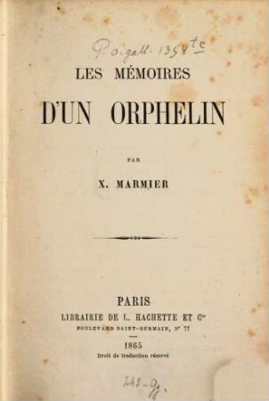 Les mémoires d'un orphelin