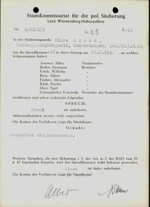Stock, Klara