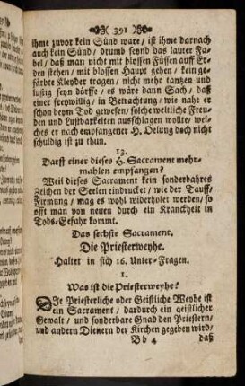 391-398, Das sechste Sacrament