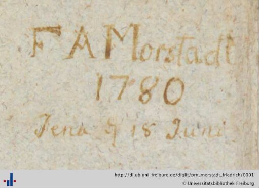 [Provenienz]: Morstadt, Friedrich August