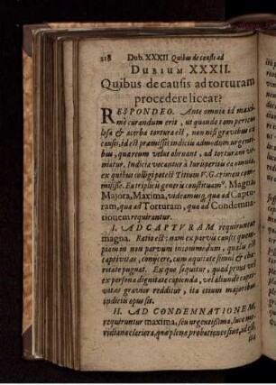 Dubium XXXII. Quibus de causis ad torturam procedere liceat?