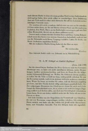 August Wilhelm von Schlegel an Gottlieb Hufeland, Juli 1799