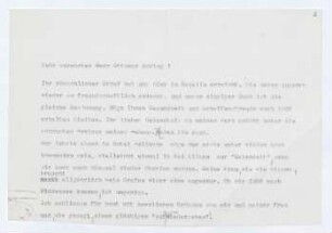 Brief von Gerhart Hauptmann an Ottomar Enking