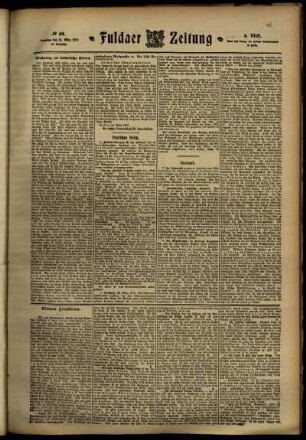 Vierte Ausgabe vom Samstag, den 23. März 1912.