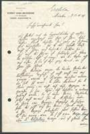 Brief von August Wilhelm Eichler an Unbekannt