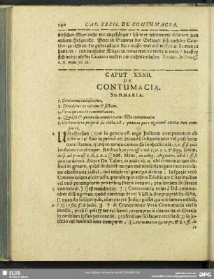 Caput XXXII. De Contumacia