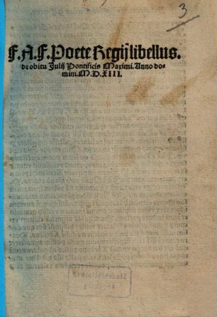 Iulius : dialogus viri cuiuspiam eruditissimi, festivus sane ac elegans, quomodo Iulius II., P.M. post mortem coeli fores pulsando, ab ianitore illo D. Petro, intromitti nequiverit, quanquam dum viveret sanctissimi, atque adeo sanctitatis nomine appellatus totque bellis foeliciter gesti praeclarus, dominum coeli futurum se esse sperarit