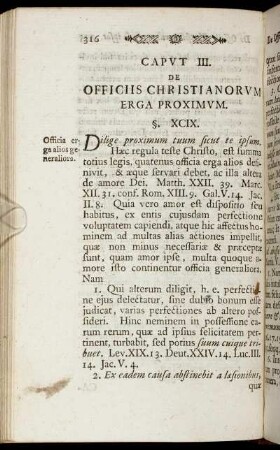 Caput III. De officiis Christianorum erga proximum.