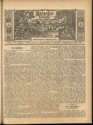 Ausgabe vom Sonntag, den 01. September 1907.