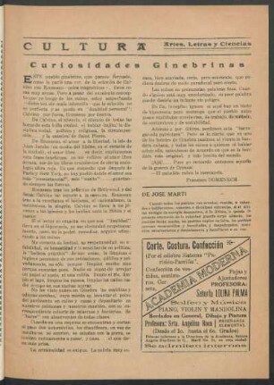 Cultura - Artes, letras y ciencias : Curiosidades ginebrinas