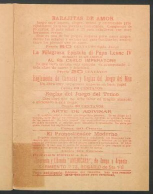 [Publicidad de Imprenta y Librería "Americana"]