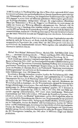 Bose, Michael ; Holtmann, Michael ; Machule, Dittmar :: "... Ein neues Hamburg entsteht ...", Planen und Bauen von 1933 - 1945, (Beiträge zur städtebaulichen Forschung, 2) : Hamburg, VSA-Verlag, 1986