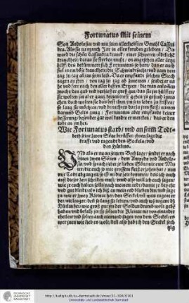 Wie Fortunatus starb [... und weitere Episoden]