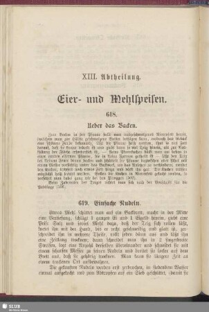 XIII. Abtheilung. Eier- und Mehlspeisen