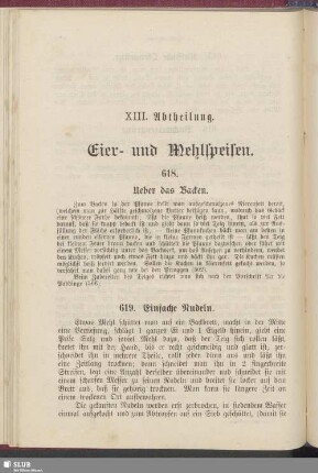 XIII. Abtheilung. Eier- und Mehlspeisen