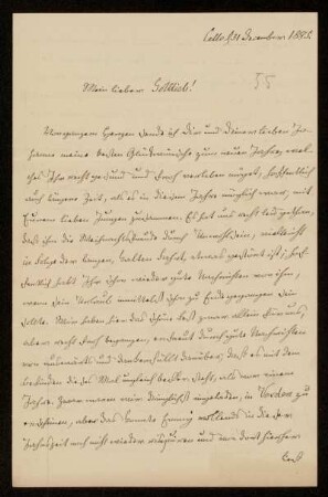 Brief von Gustav Wagemann an Gottlieb Planck, Celle, 31.12.1885