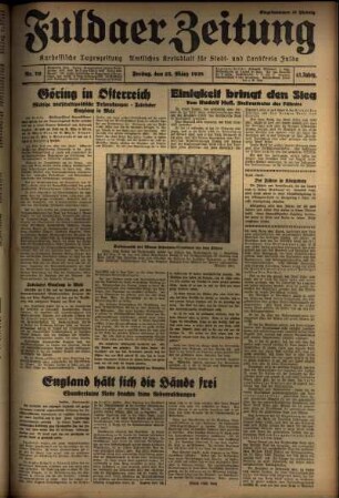 Ausgabe vom Freitag, den 25. März 1938.