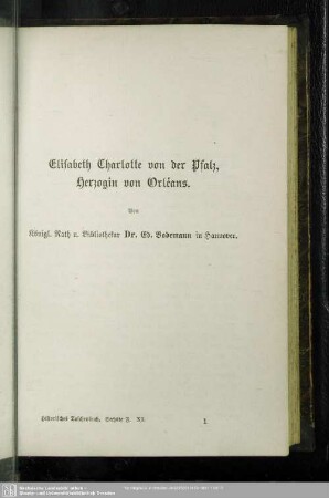 Elisabeth Charlotte von der Pfalz, Herzogin von Orléans.
