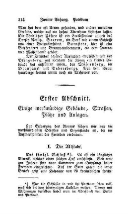 Erster Abschnitt. Einige merkwürdige Gebäude, Straßen, Plätze und Anlagen