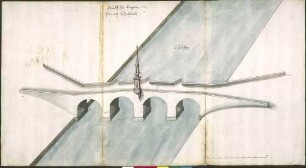 Zeichnung der Brücke (Tinte, Folio), mit Vermerk Schickhardts