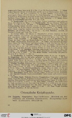 Orientalische Knüpfteppiche (Nr. 150-183)