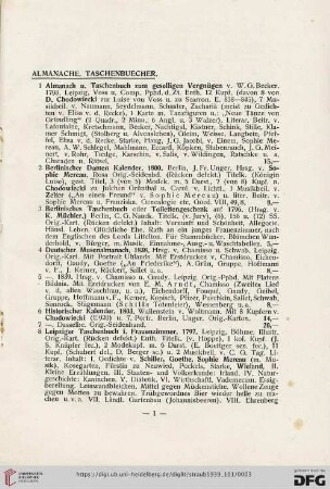 Almanache, Taschenbücher (Nr. 1-42]