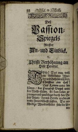 V. Chisti Verhöhnung am Hofe Herodis.