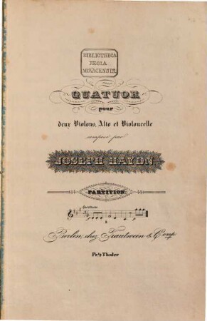 Partition des quatuors, 9. [H 3,47 ; op. 50,4]. - 20 S. - Pl.-Nr. 706