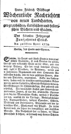 Fünfzehntes Stück