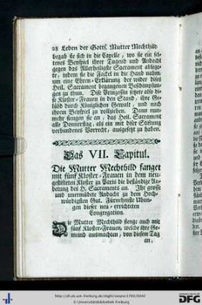 Das VII. Capitul.