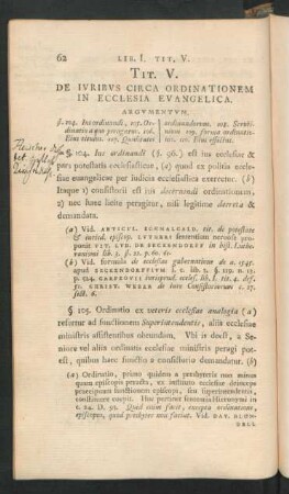 Tit. V. De Iuribus Circa Ordinationem In Ecclesia Evangelica