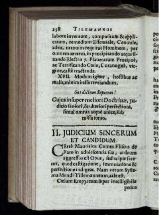 Judicium Sincerum Et Candidum