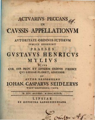 Actuarius peccans in caussis appellationum