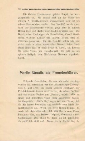 Martin Bendix als Fremdenführer