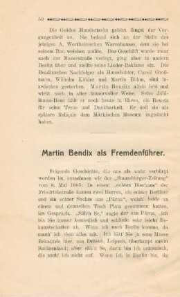 Martin Bendix als Fremdenführer