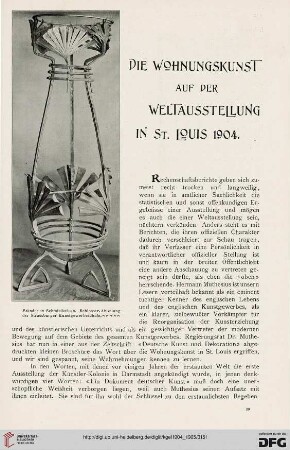 Die Wohnungskunst auf der Weltausstellung in St. Louis 1904