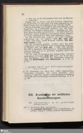 XIII. Krankheiten der weiblichen Geschlechtsorgane