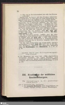 XIII. Krankheiten der weiblichen Geschlechtsorgane