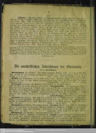 Die vorchristlichen Alterthümer der Oberlausitz
