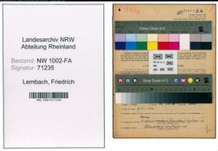 Entnazifizierung Friedrich Lembach, geb. 08.08.1898 (Kaufmann)