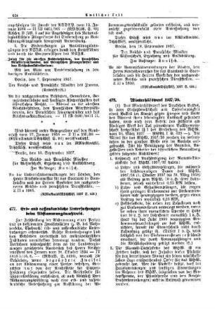 Winterhilfswerk 1937/38 : [Allgemeine Verwaltungssachen] ; [Für das Reich] ; [Amtliche Erlasse] ; [Amtlicher Teil]